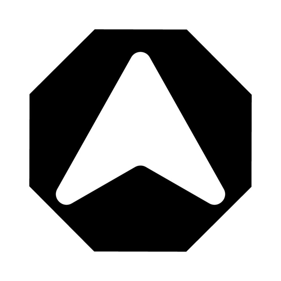 Up arrow icon. Flat black symbol. Pictogram is isolated on a white background. Designed for web and software interfaces. vector