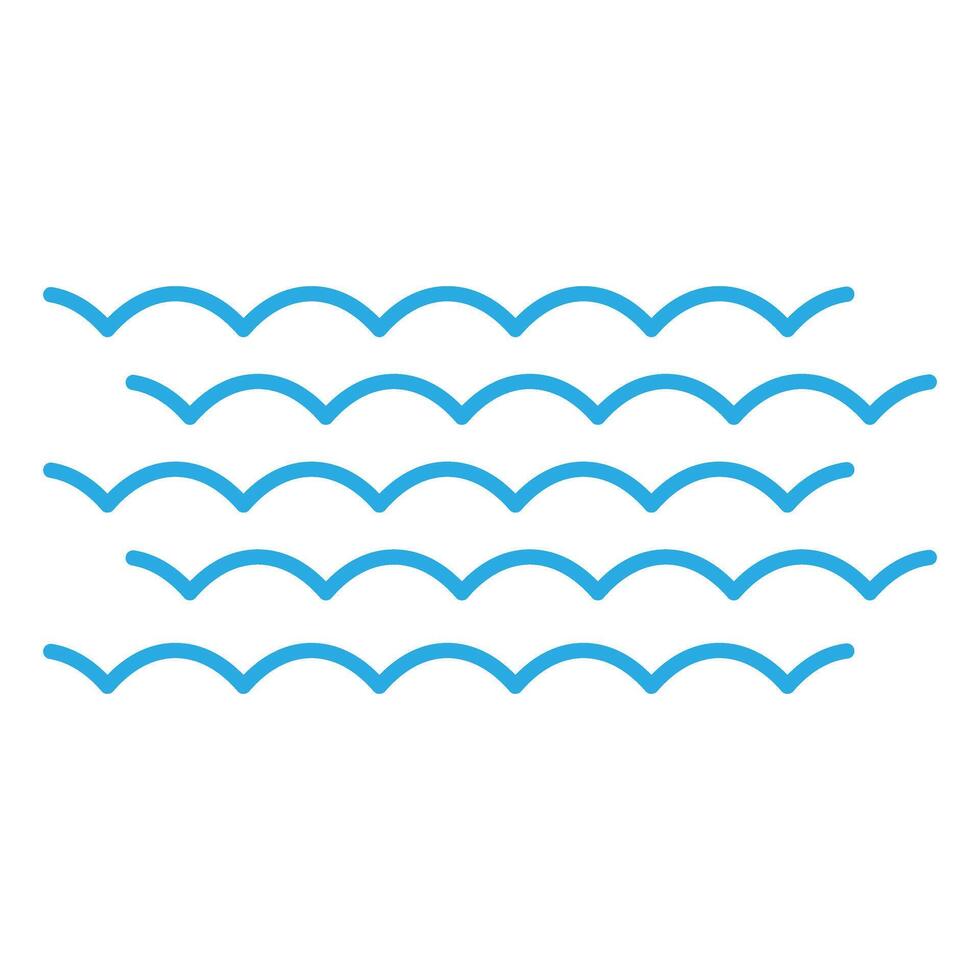Water waves icon. Flat illustration of water waves icon for web design vector