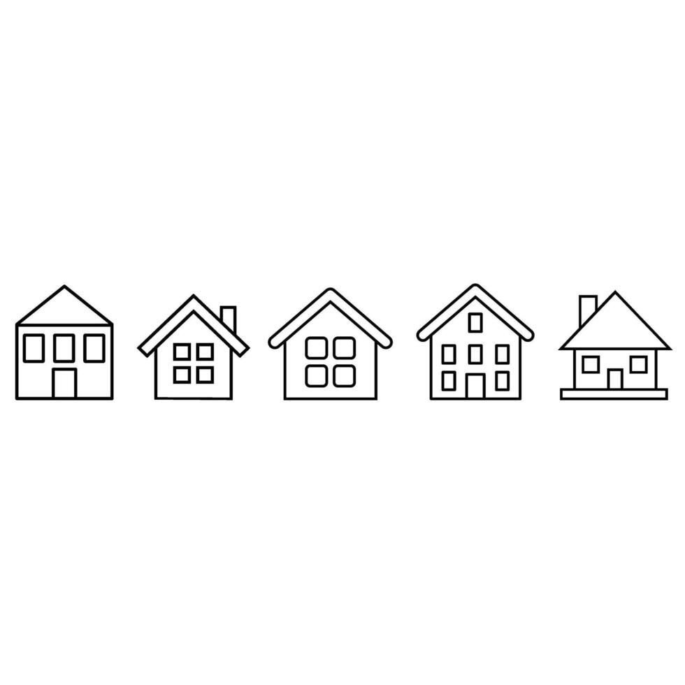 House icon set. Home illustration sign collection. Building symbol. Hotel logo. Houses set of web icons. Home for web and mobile app vector