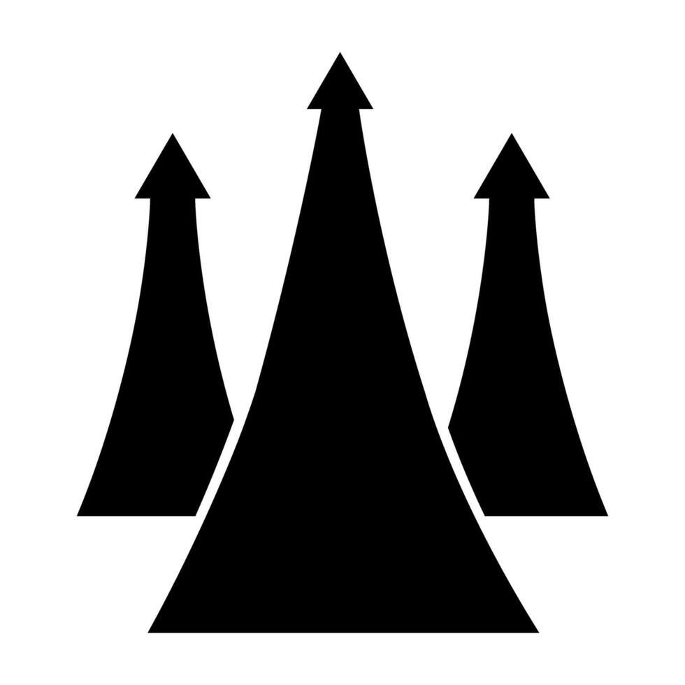 three black arrows on white background, illustration, eps10 vector