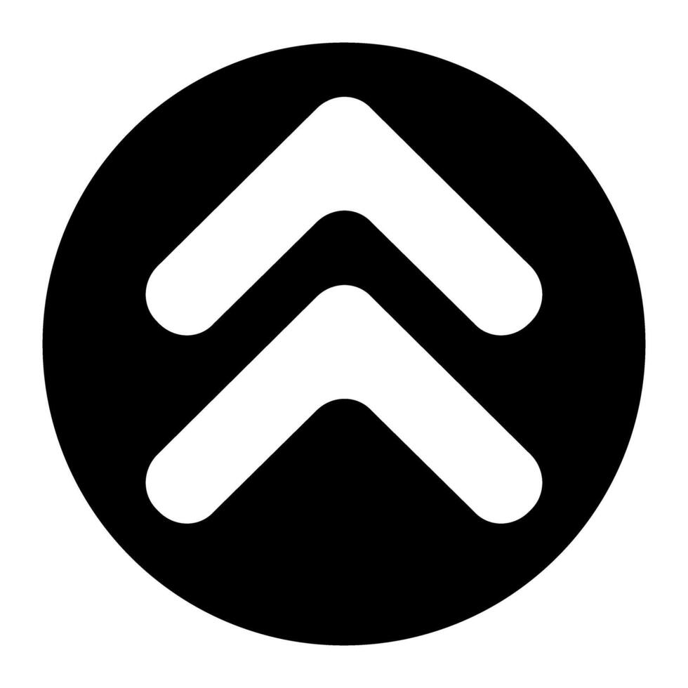 Arrow Up web icon. Flat black symbol. Designed for web and software interfaces. vector