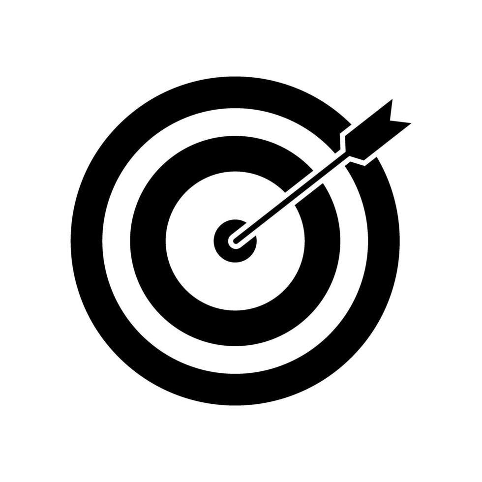 target with arrow icon over white background, silhouette style, illustration vector