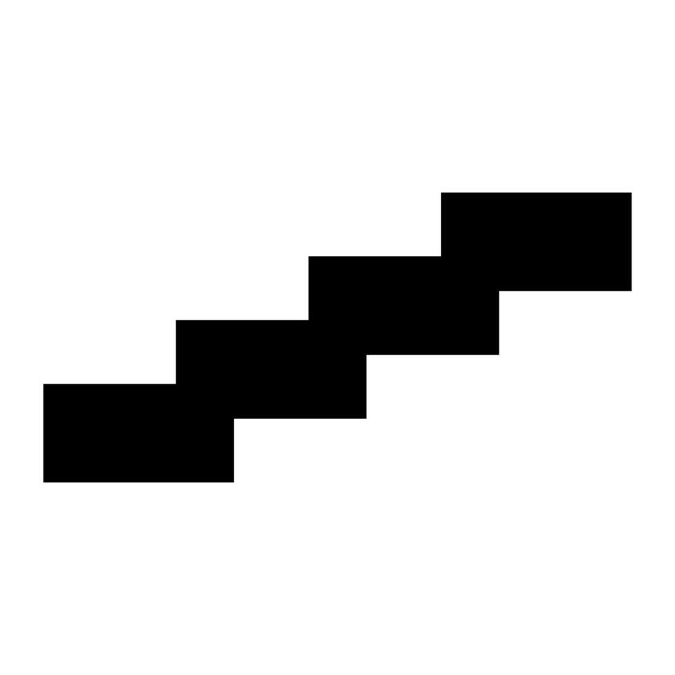 Stairs icon. Flat black symbol. Pictogram is isolated on a white background. Designed for web and software interfaces. vector