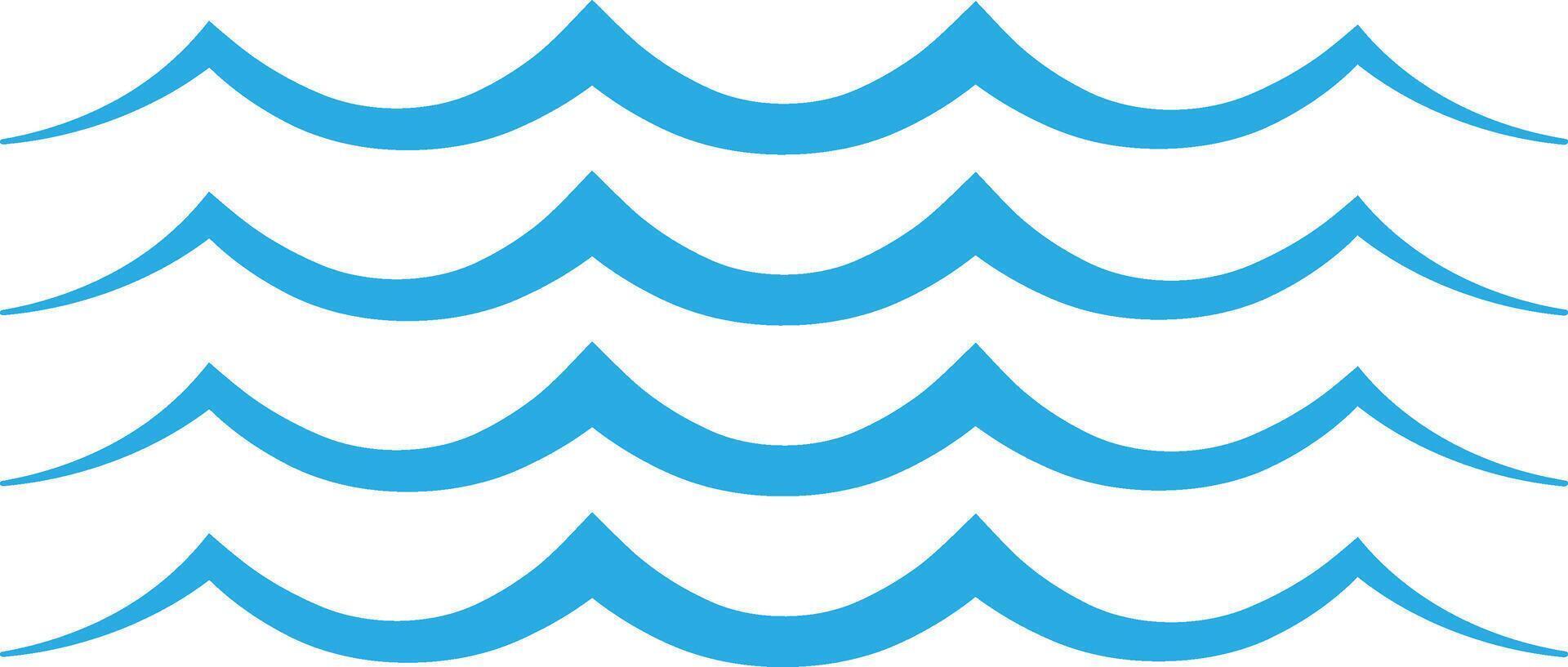 Water wave icon. Flat illustration of water wave icon for web and app design vector