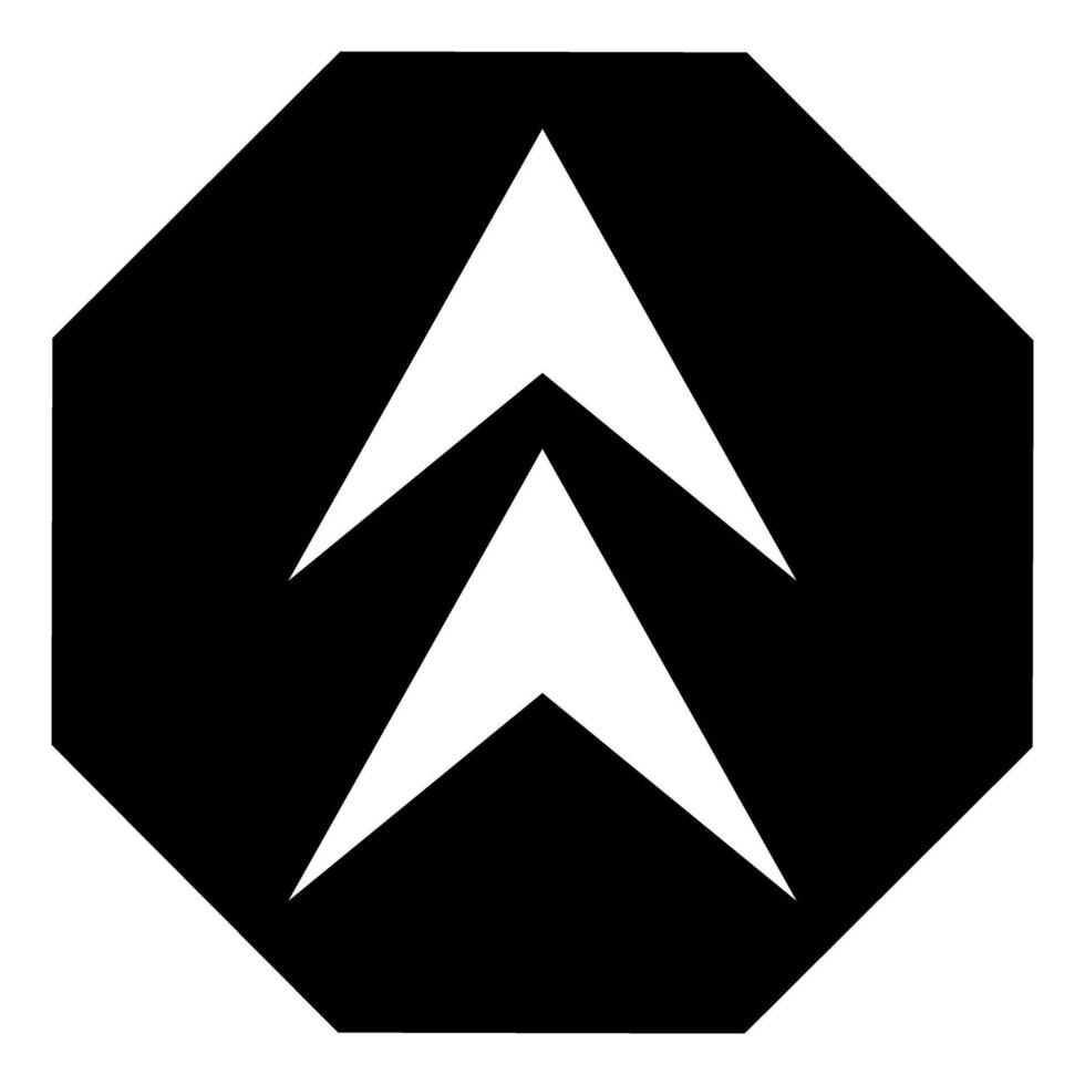 Arrow Up sign or icon. Flat black symbol. Pictogram is isolated on a white background. Designed for web and software interfaces. vector