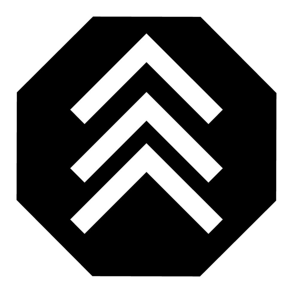 Arrow Up icon. Flat black symbol. Pictogram is isolated on a white background. Designed for web vector