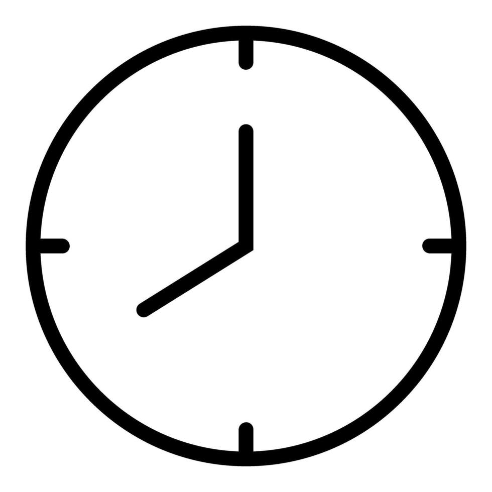 Clock icon web design. Outline clock icon for web design isolated on white background vector