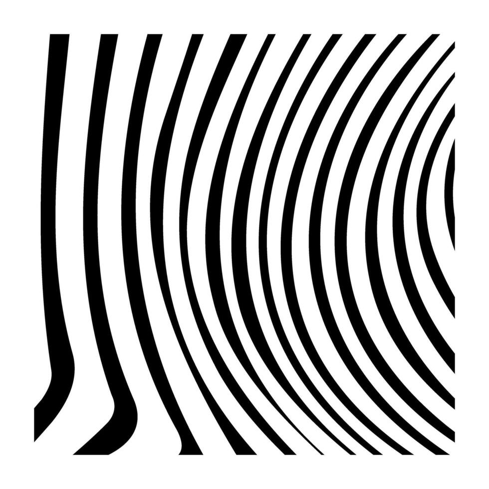 Abstract wavy, waving lines element. Curved, billowy, squiggle parallel stripes. Oscillation, pulse warp effect element vector