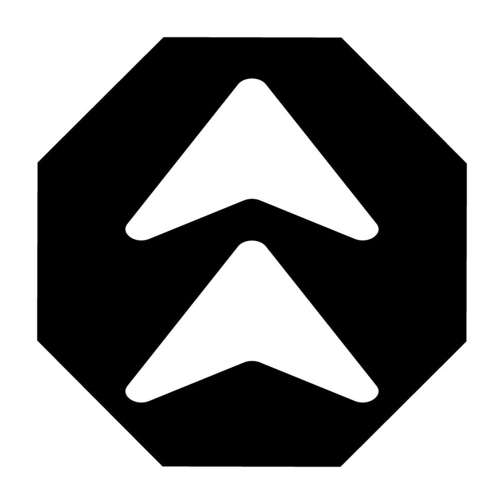 Arrow Up Icon design for web. Flat Black Icon Isolated on White Background. vector