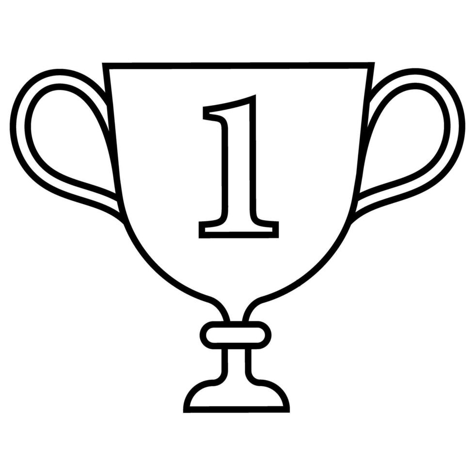 trophy cup award isolated web icon illustration design black and white vector