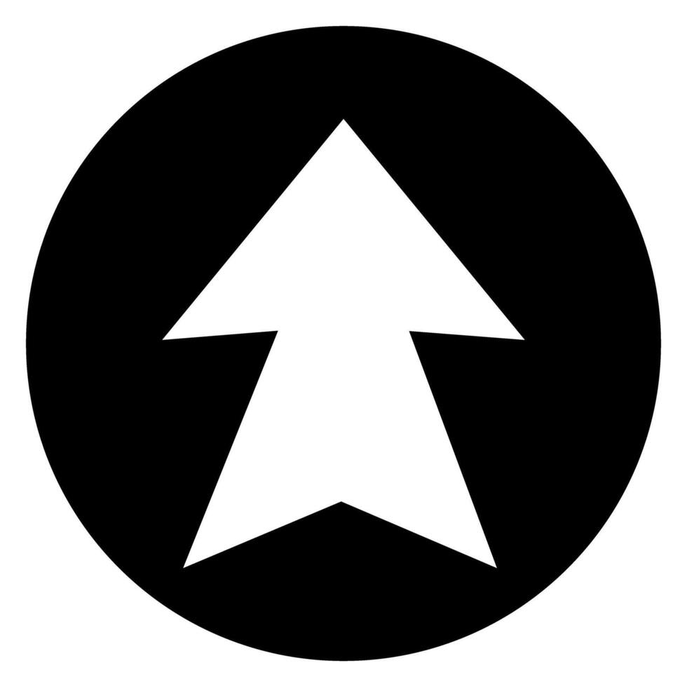 Arrow Up web icon. Flat black symbol. Pictogram is isolated on a white background. Designed for web and software interfaces vector