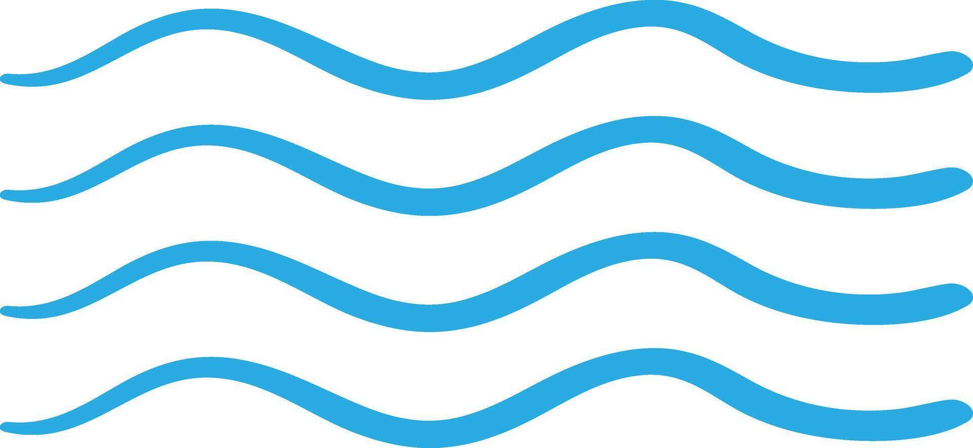 Water waves web icon. Blue flat design style. illustration. vector