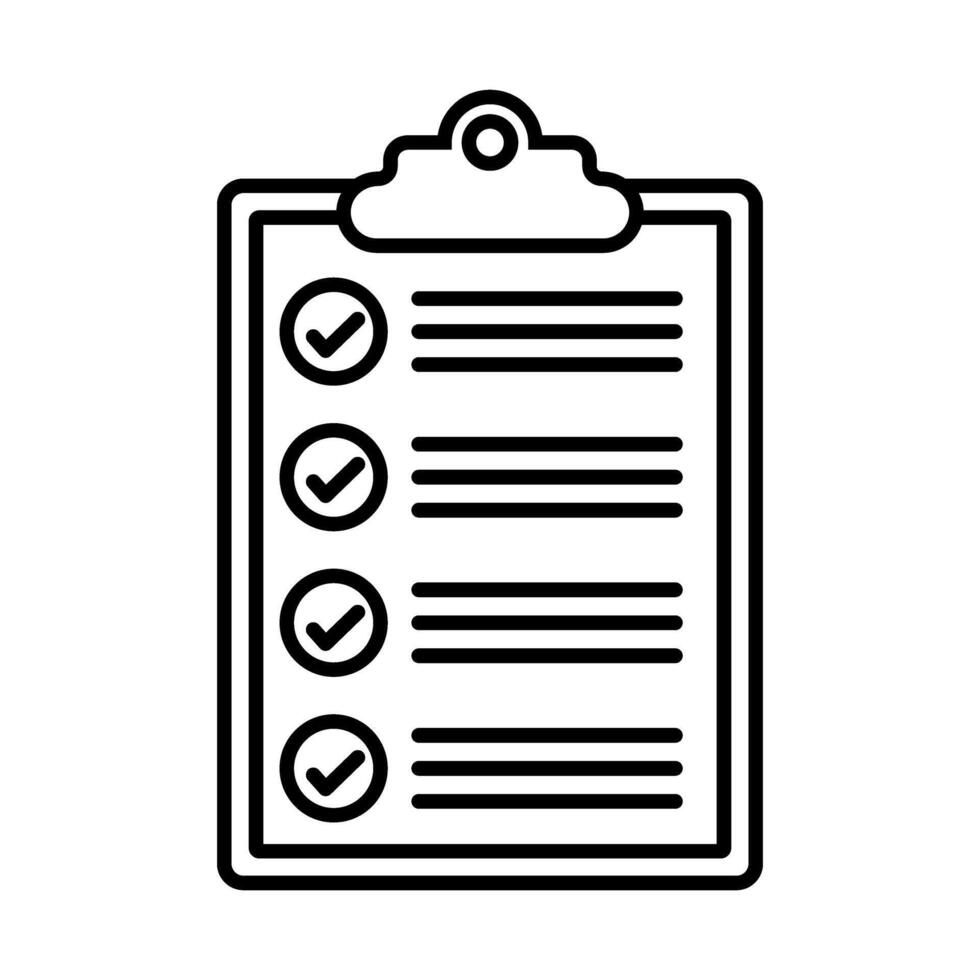 clipboard with checklist icon over white background, line style, illustration vector