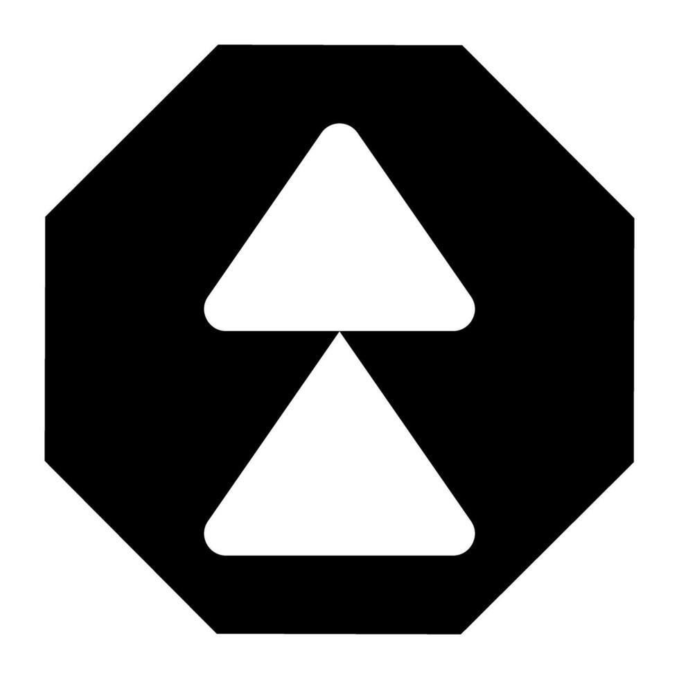 Arrow up icon. Flat black symbol. Designed for web and software interfaces. vector