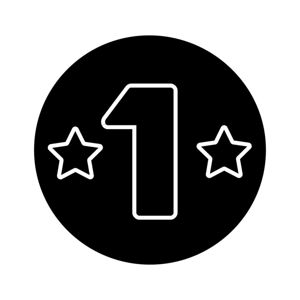 First place award, ranking, rating icon over white background, block style, illustration vector
