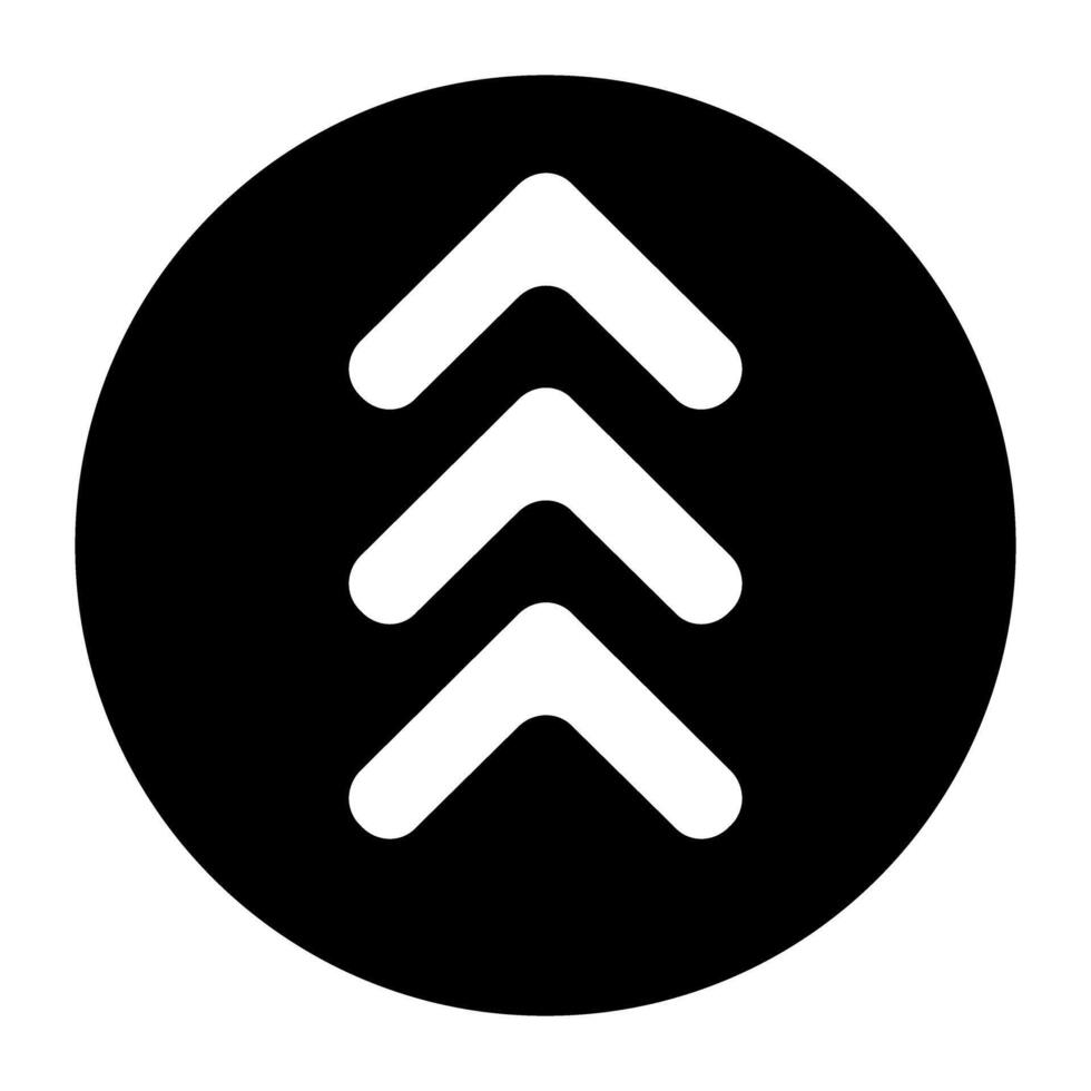 Arrow Up icon. Flat black symbol. Pictogram is isolated on a white background. Designed for web and apps. vector