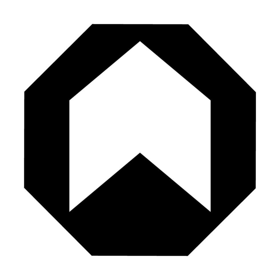 Arrow Up icon. Flat black symbol. Pictogram is isolated on a white background. vector