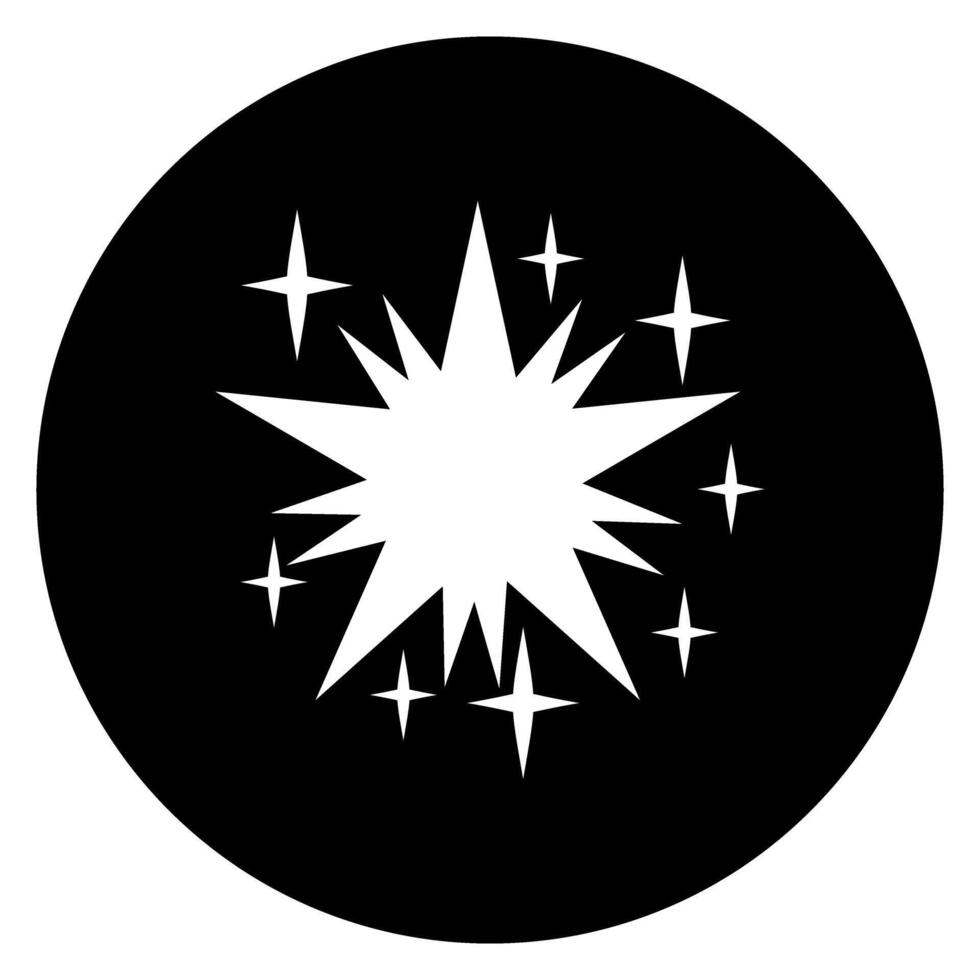 Explosion web Icon black color in circle illustration flat style. vector