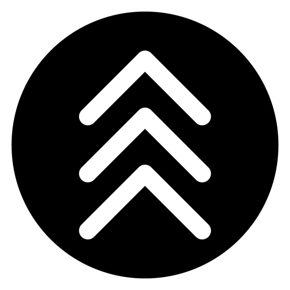 Arrow Up icon or sign. Flat black symbol. Pictogram is isolated on a white background. Designed for web and software interfaces. vector