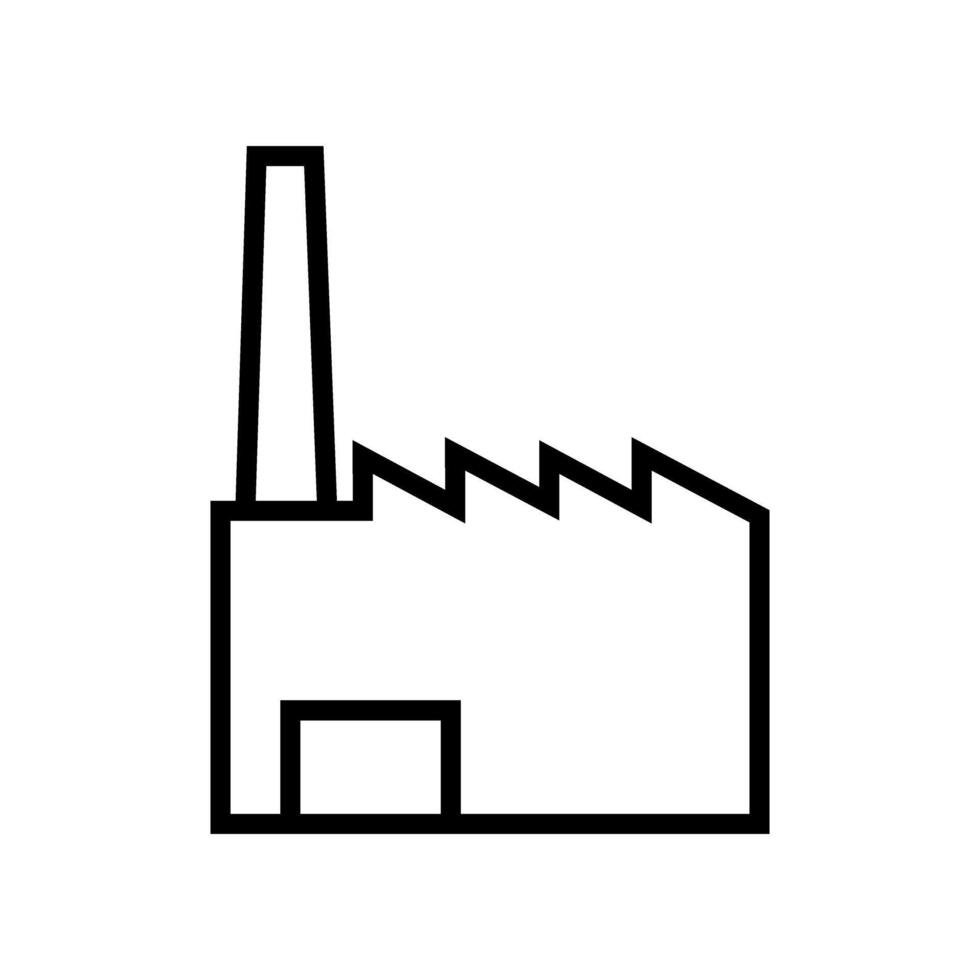 factory building isolated icon illustration design black and white vector