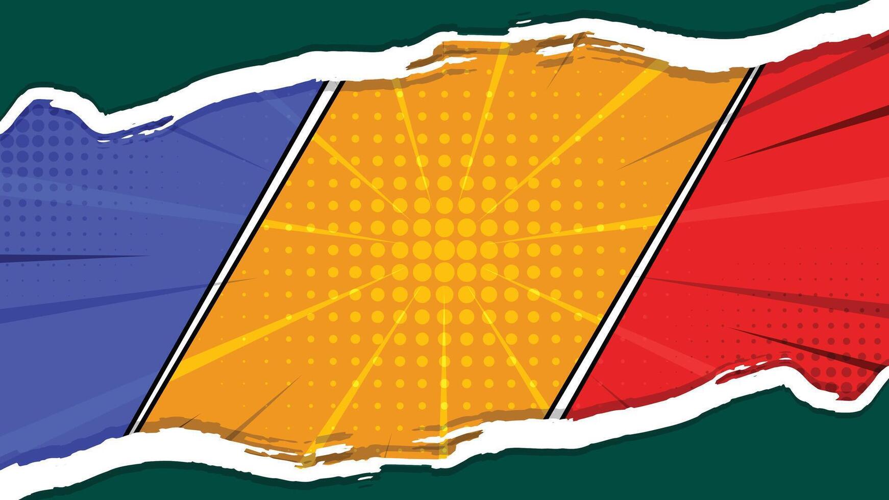 a comic book style background with a torn paper vector