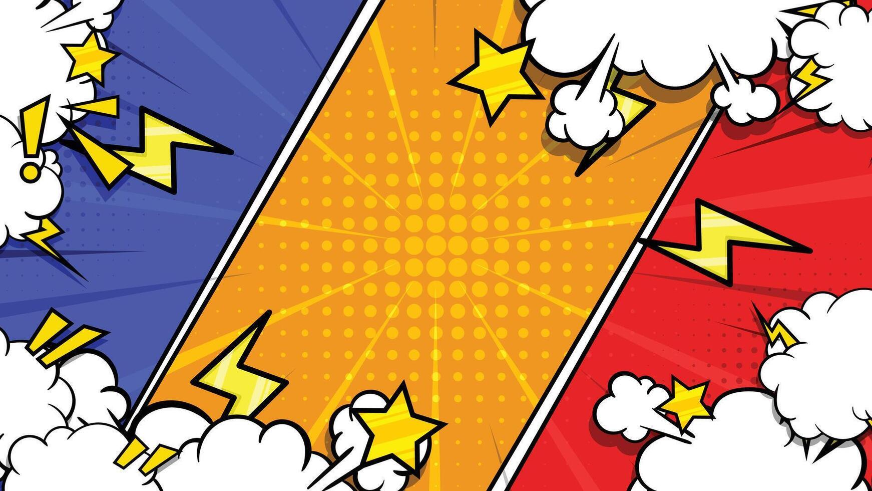 comic book background with thunder and lightning vector