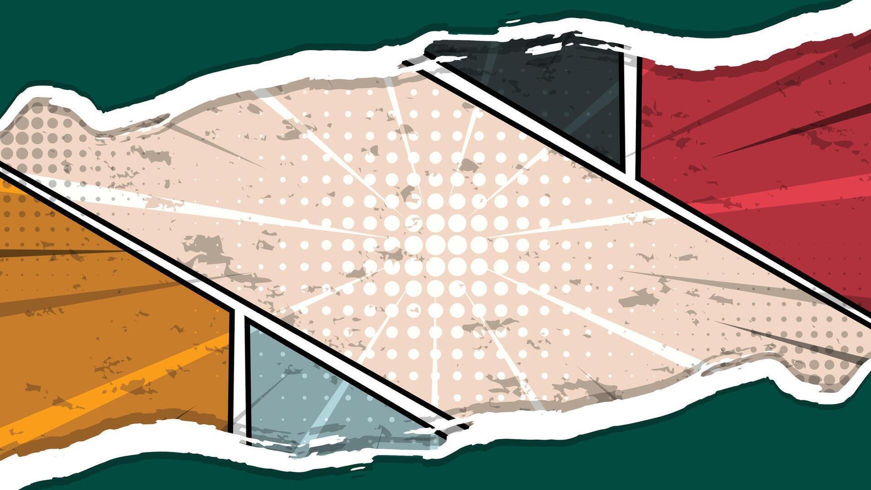 comic book background with torn paper and a hole vector