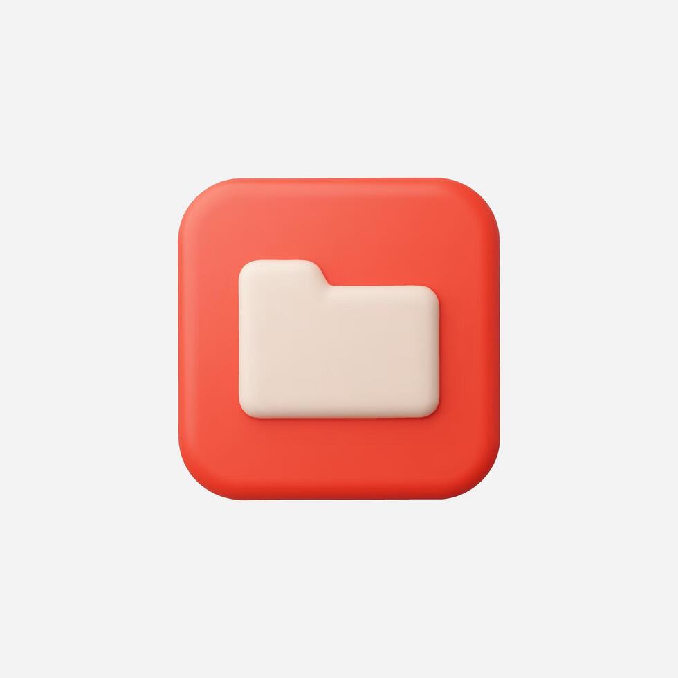 A minimalist red folder icon for digital applications. vector