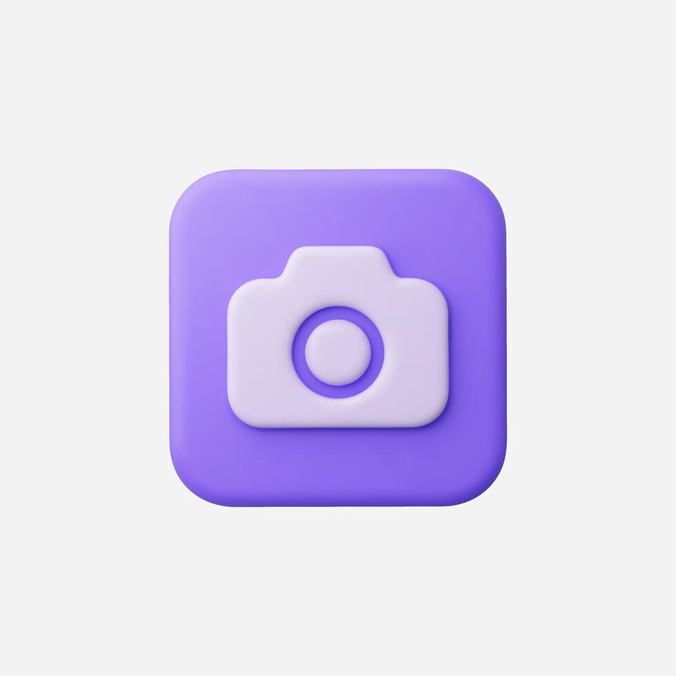A modern purple camera icon with a minimalist design. vector