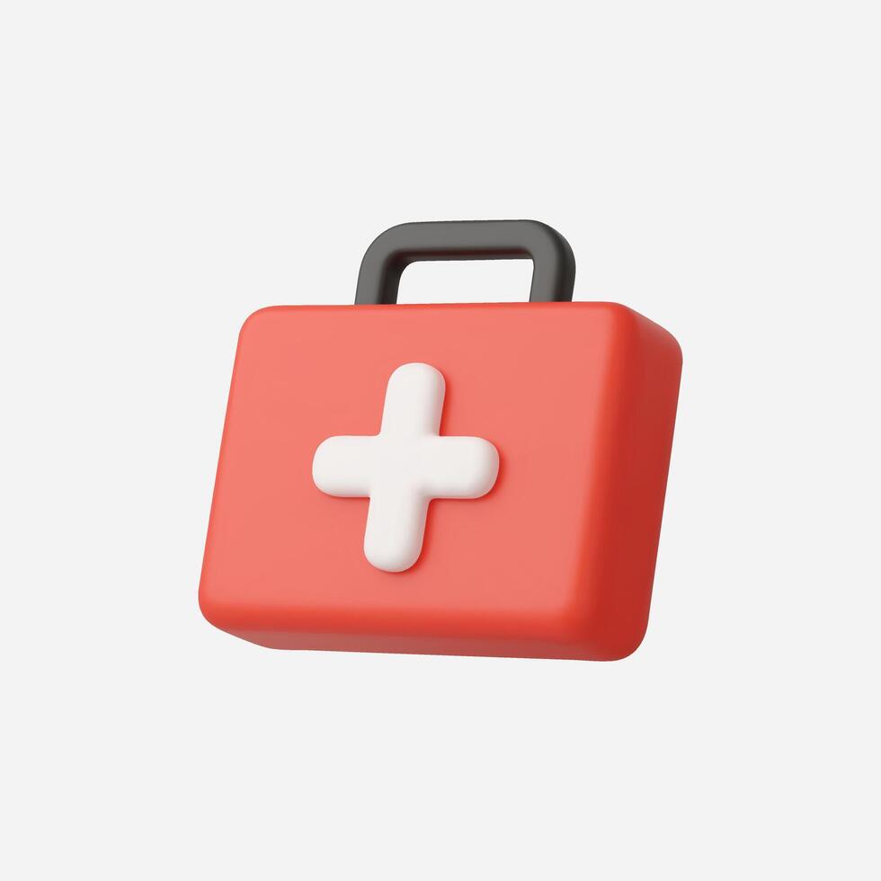 A colorful first aid kit icon, symbolizing health and safety. vector