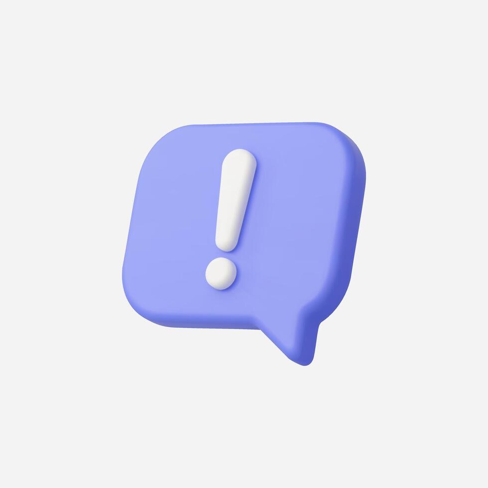 3d Realistic Danger attention icon vector