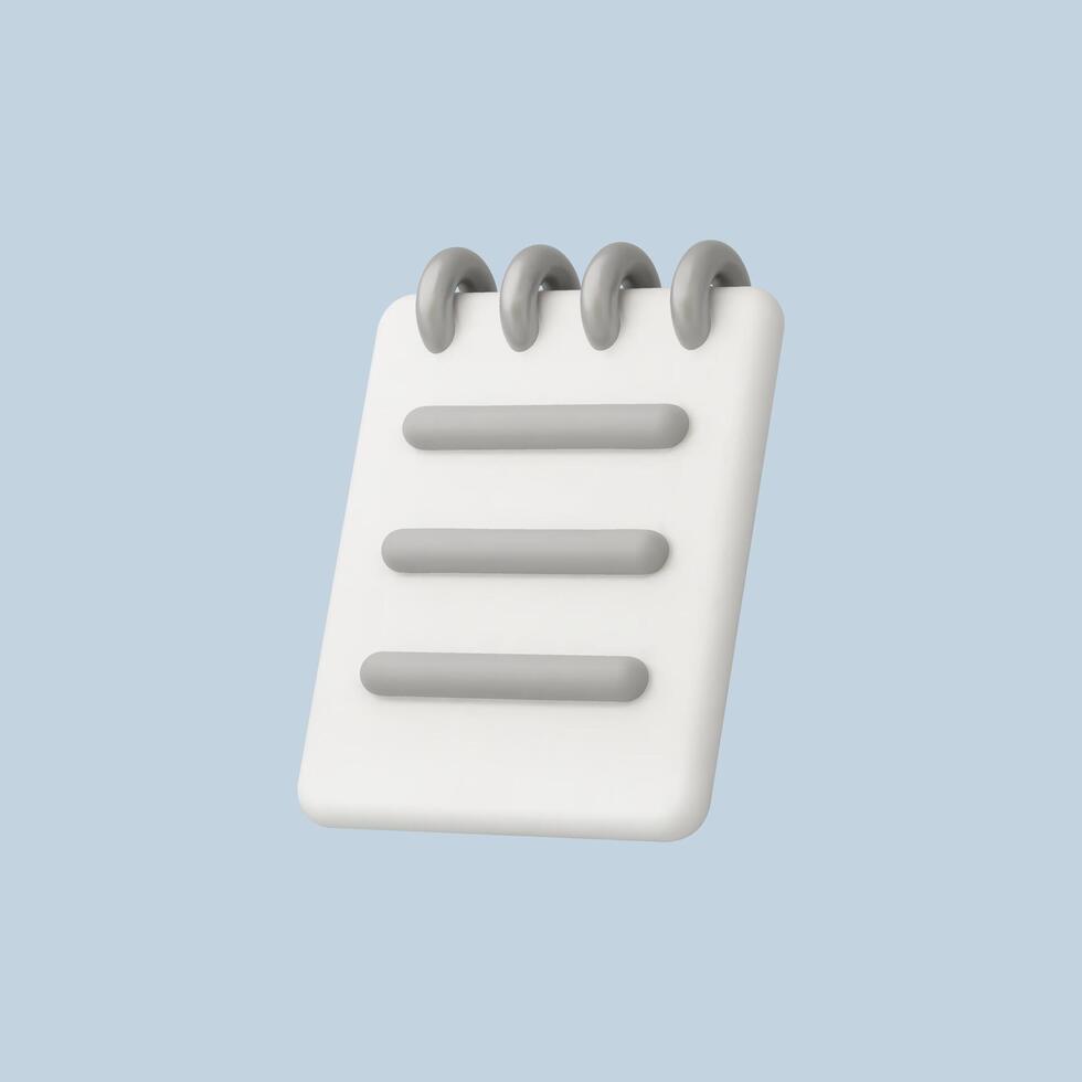 3d Realistic Note or Memo Icon vector