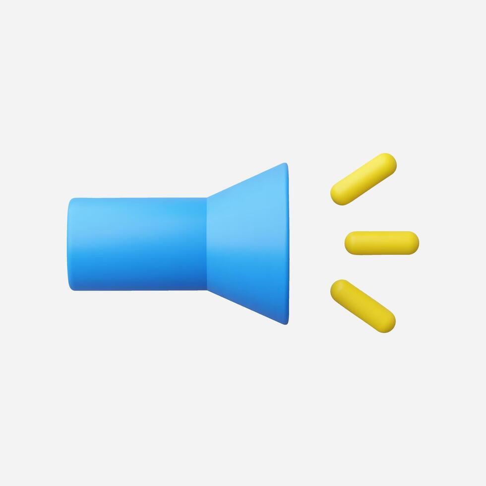 A blue speaker icon with yellow sound waves, symbolizing audio. vector