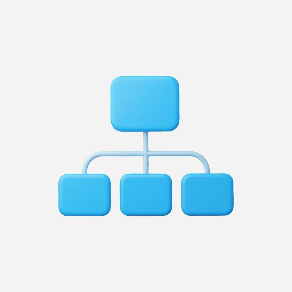 A blue organizational diagram showcasing a simple structure. vector