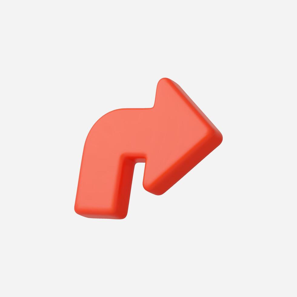 A bold 3D orange arrow indicating a leftward turn. vector