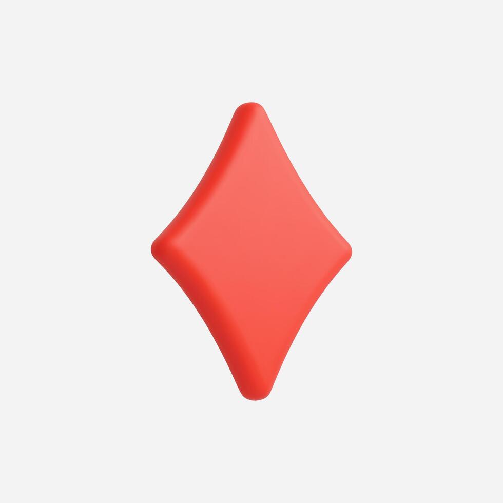 A smooth red diamond shape with a modern and minimalistic design. vector