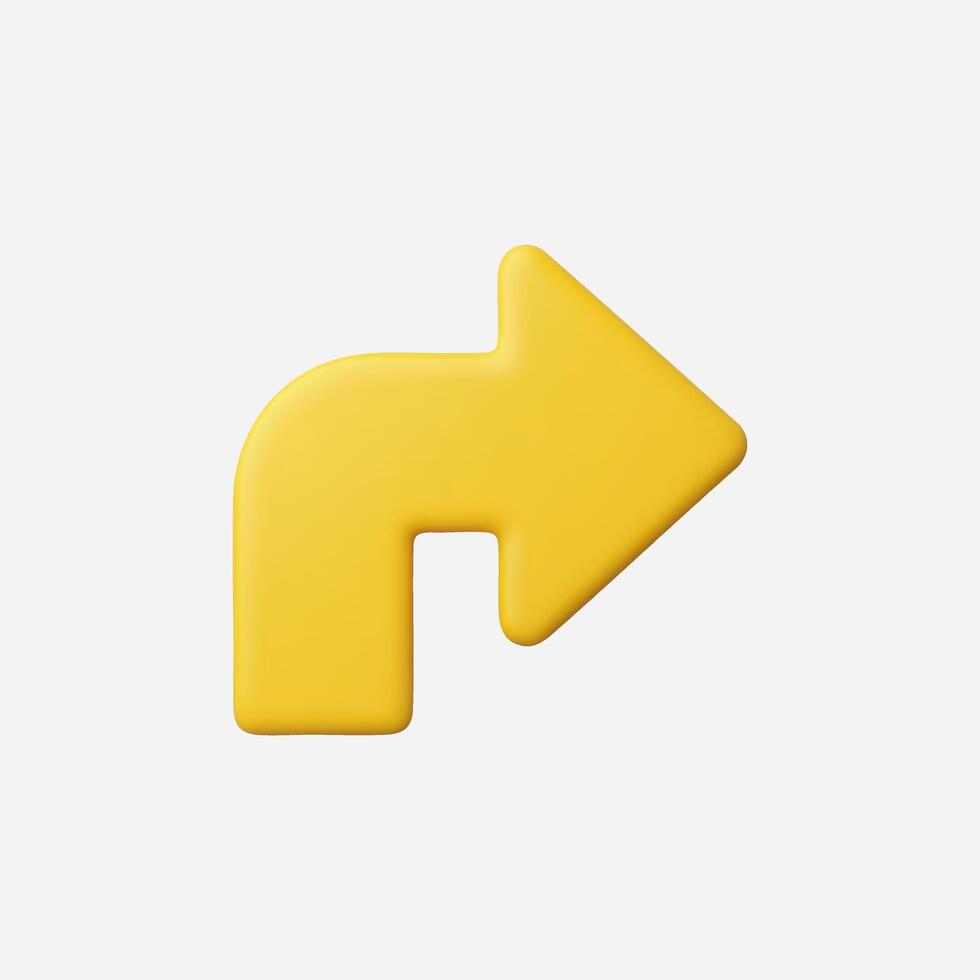 A bright yellow arrow indicating movement to the right. vector