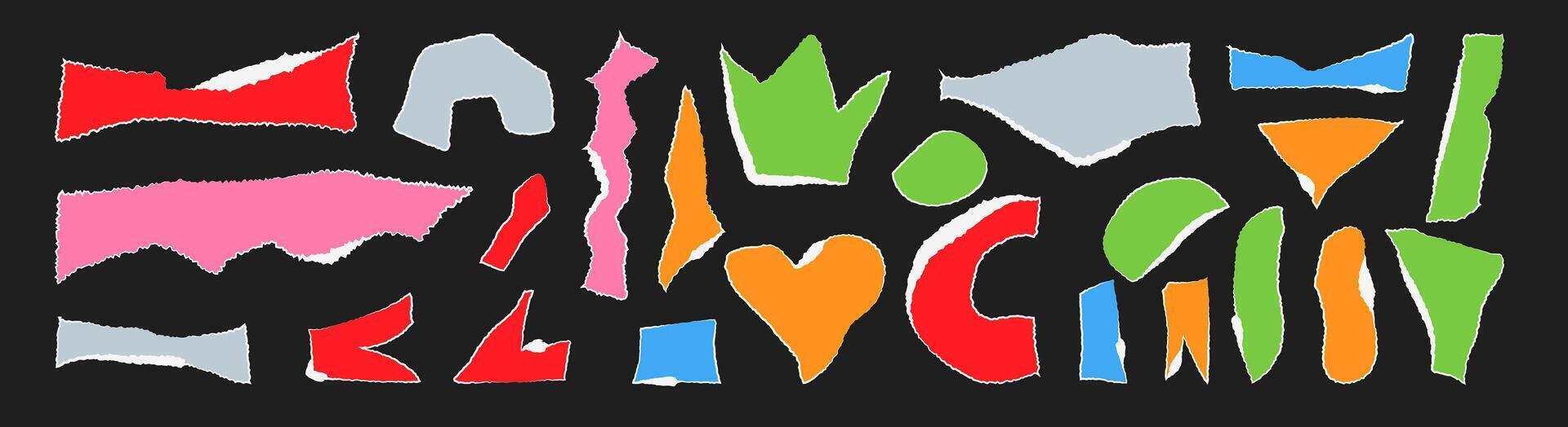 Creative collage of torn paper elements reflecting modern zine culture and artistic expression vector