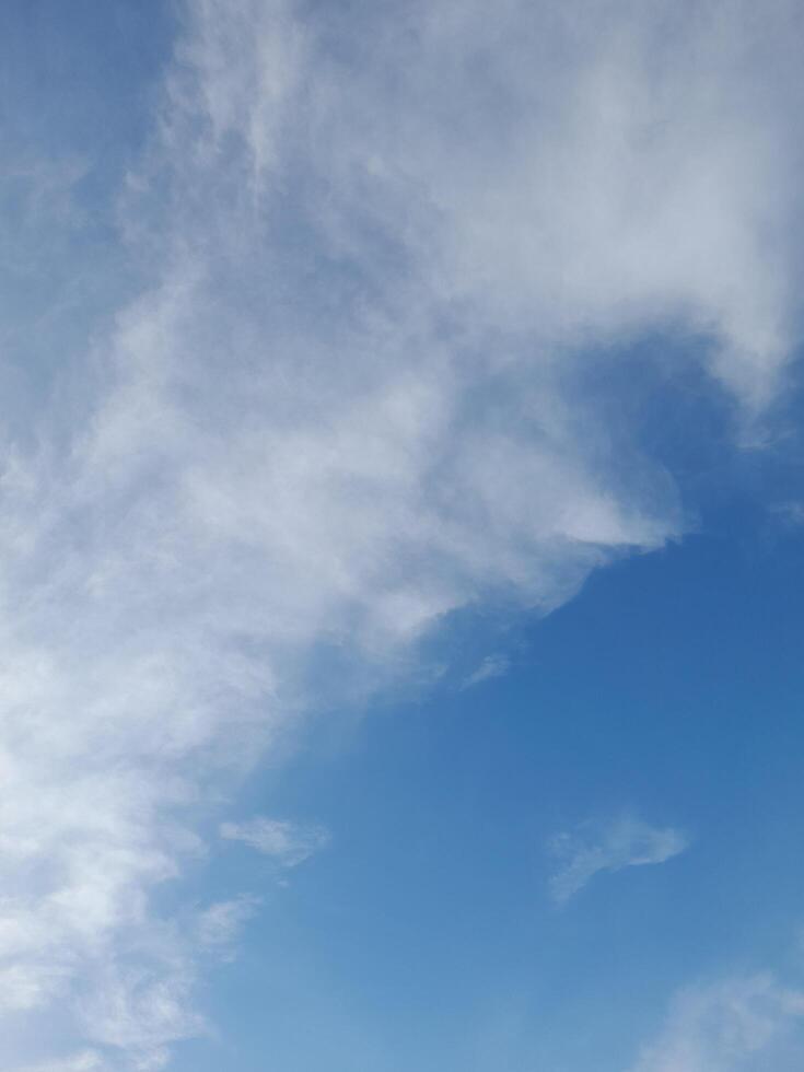 Clear blue sky with soft, wispy clouds creating a calm and peaceful atmosphere, perfect for nature and outdoor-themed visuals. photo