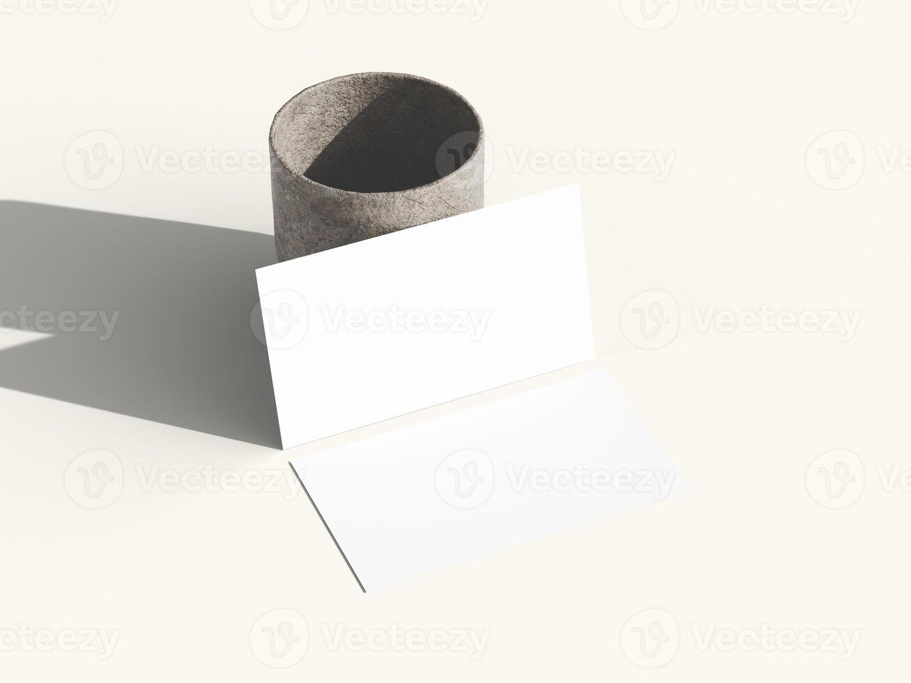 Business card mockup with shadow play and modern design. photo