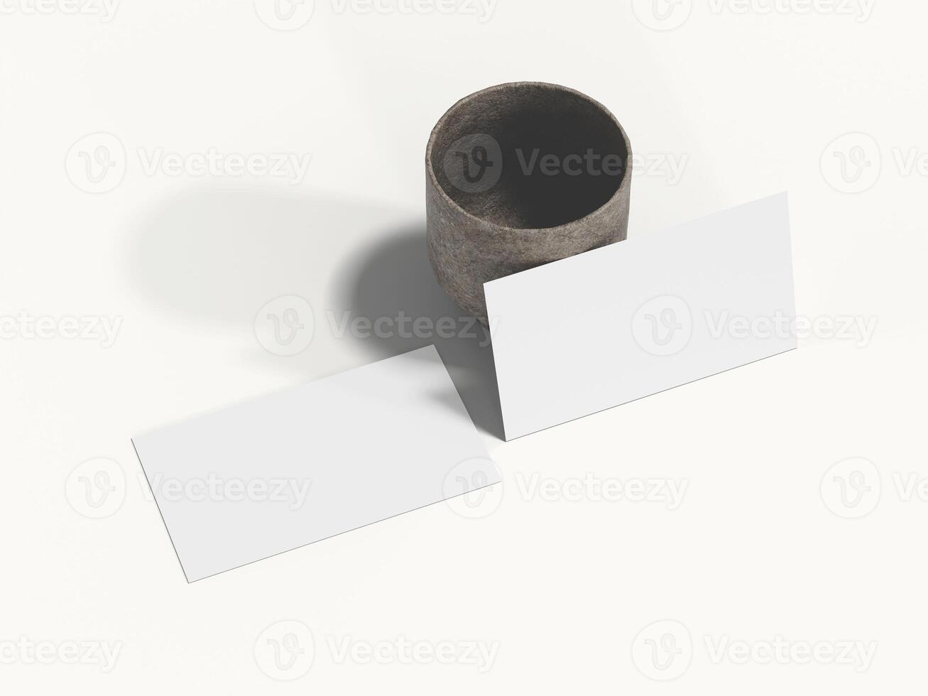 Modern business card mockup with natural shadowing effect. photo