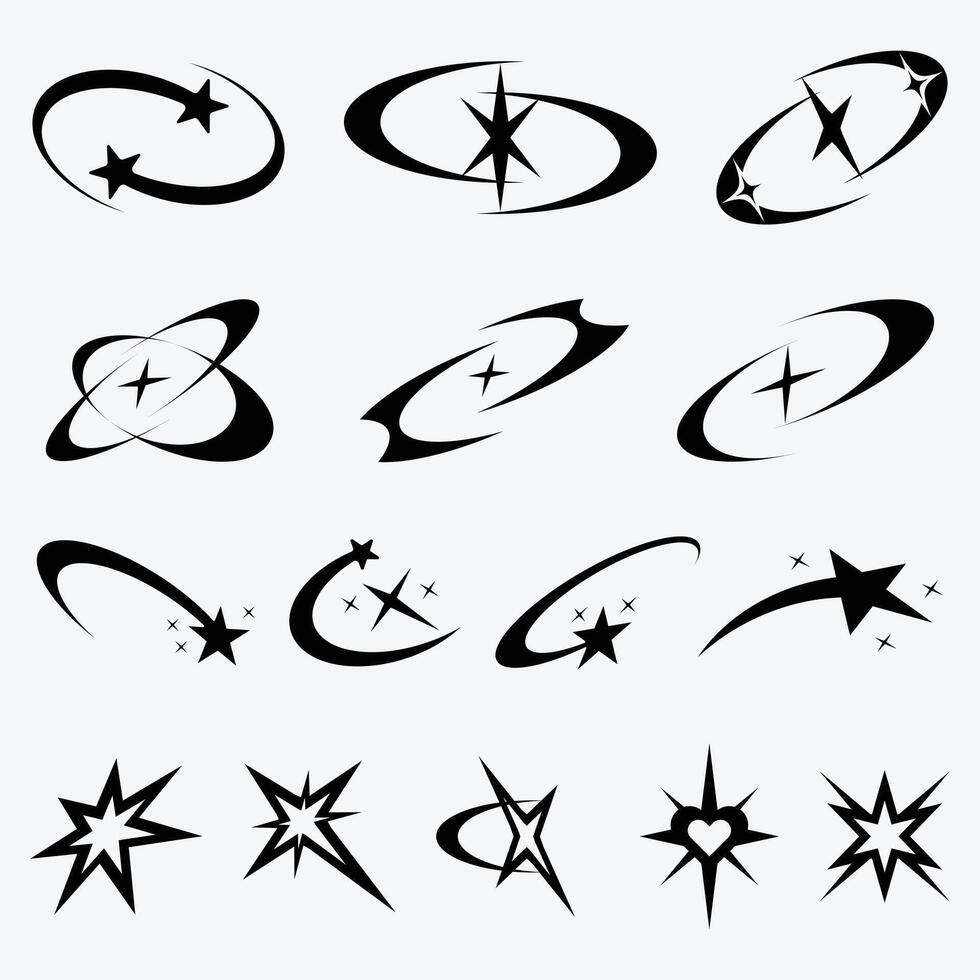 Y2K Star Swirl Set vector