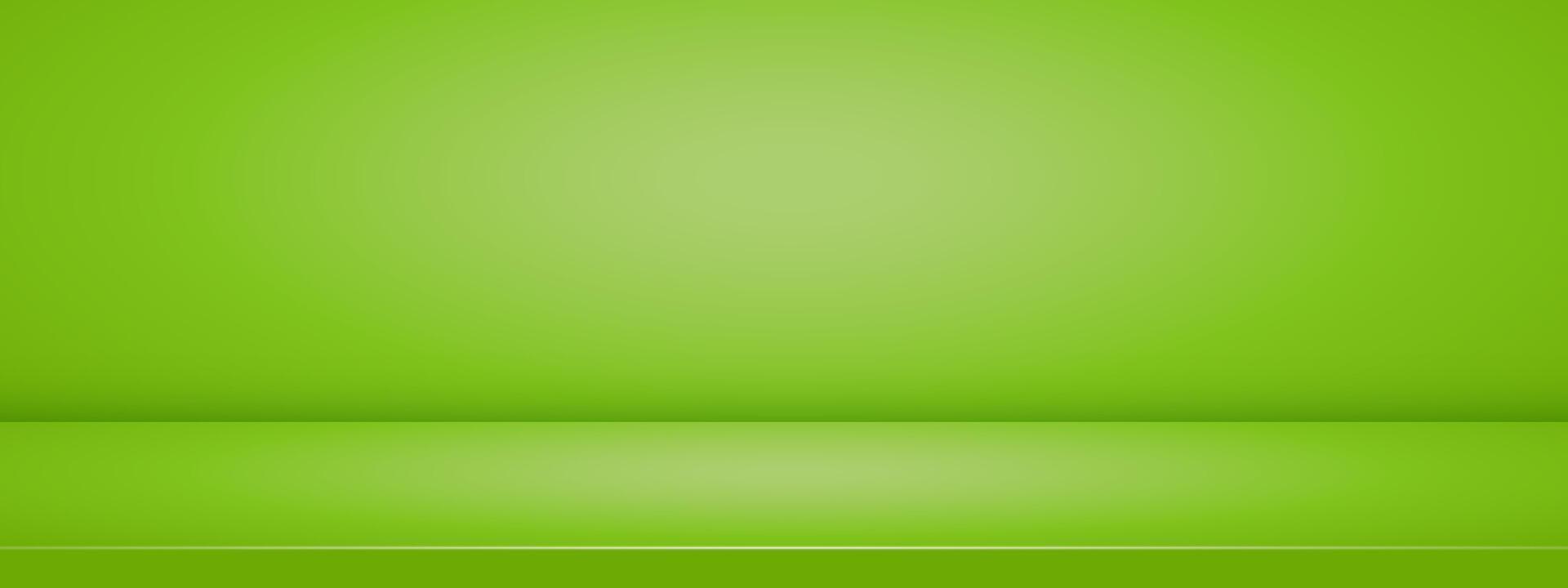 Green studio room. Abstract gradient background. 3d minimal wall for display presentation. illustration. vector