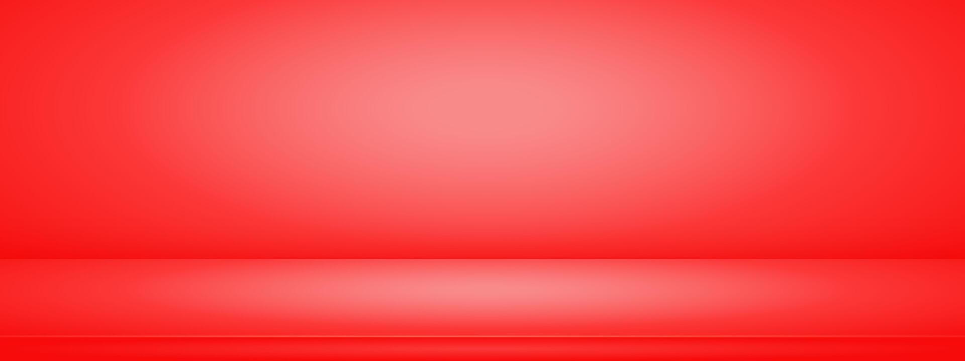 Red studio background. Limbo warm gradient backdrop. Abstract 3d wall for product presentation. Minimalist display mockup. illustration. vector