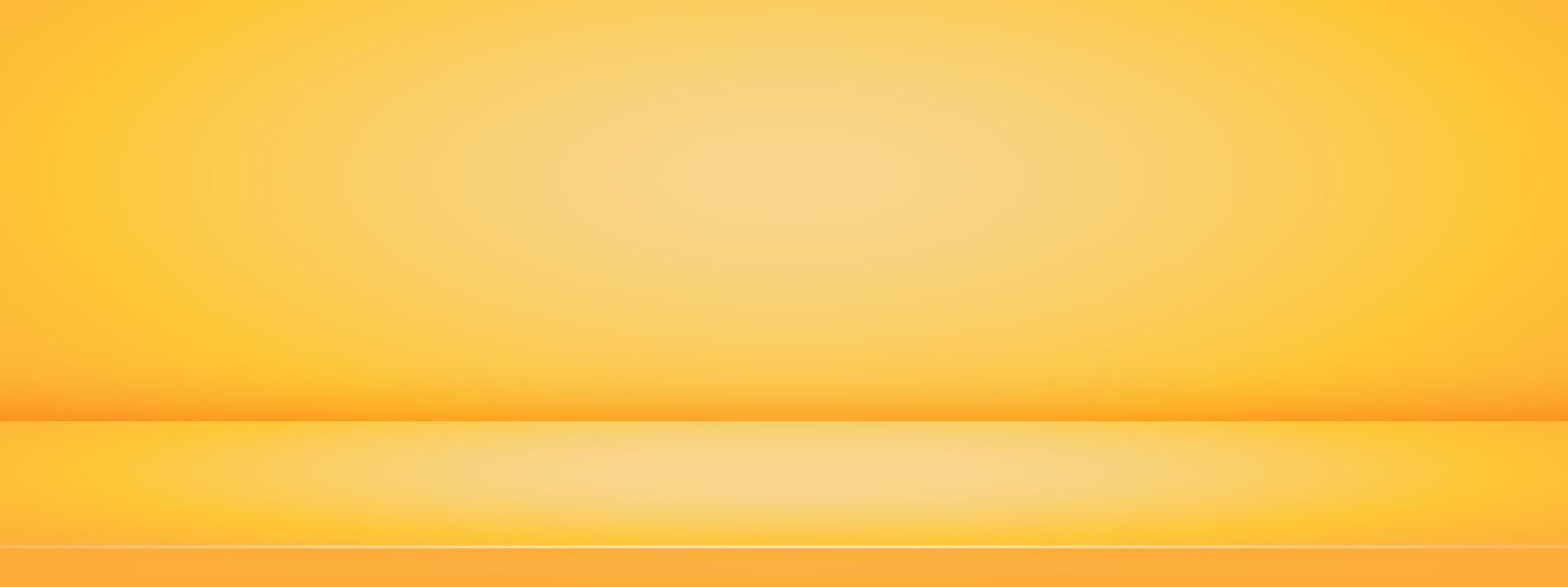Soft yellow studio room. Abstract light gradient bg. 3d minimal wall for display presentation. illustration. vector