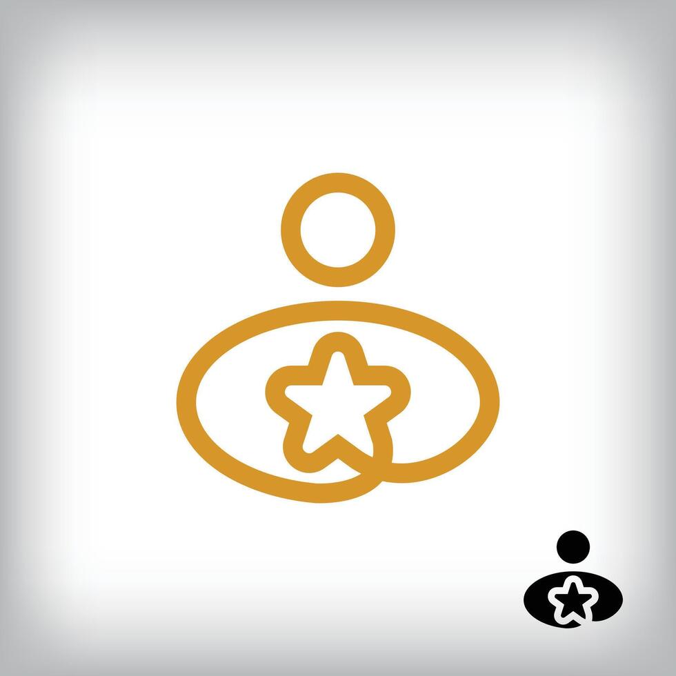Continuous linear star and success logo inside human. Unique design identity. Geometric logo template. vector