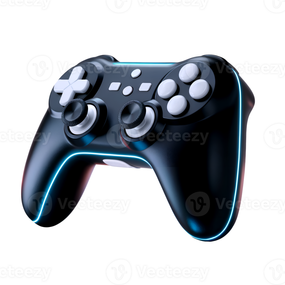 3d joystick controller icon isolated on transparent background. 3d rendering Cartoon plastic style png