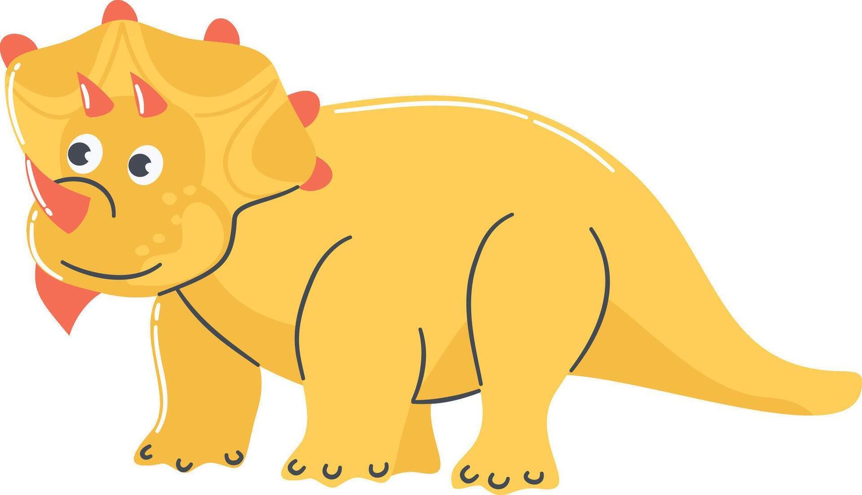 Cute Dinosaurs Cartoon Character on White Background, vector