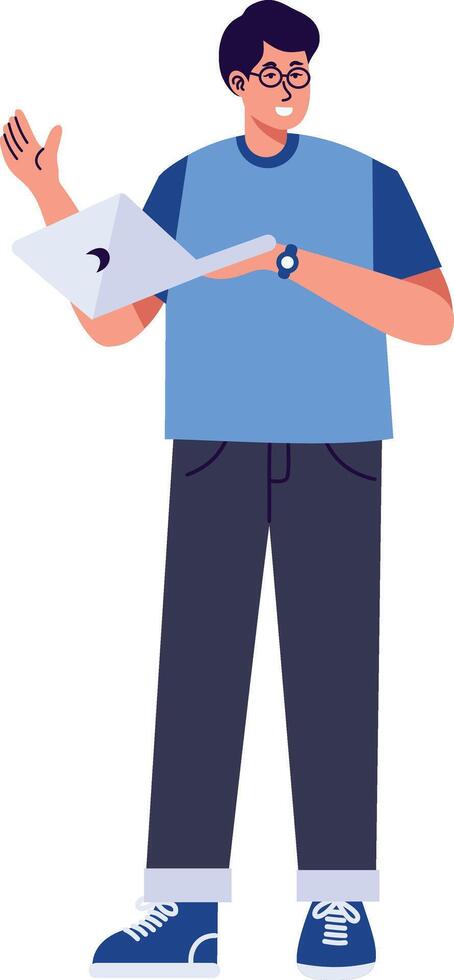 Illustration of People with Technology Devices on White Background vector