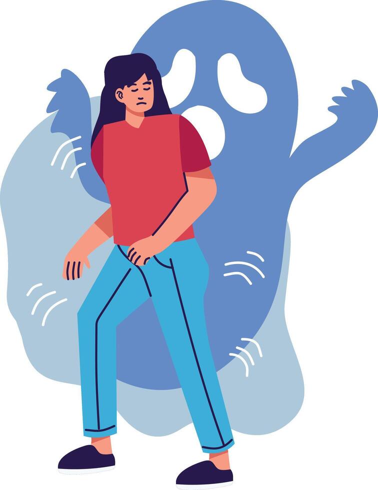 Illustration of a People Mental Disorder with Flat Design vector
